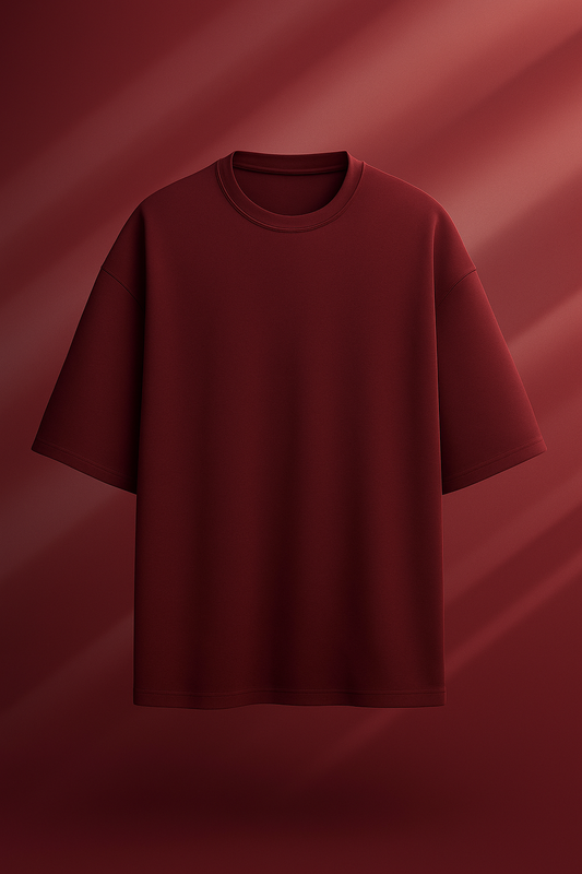 Unisex Red Maroon Oversized Premium T-Shirt