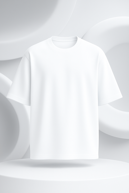 Unisex White Oversized Premium Tee