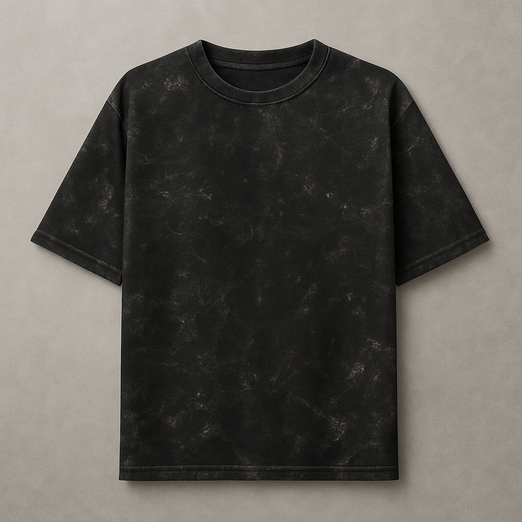 Men’s Black Oversized Acid Wash T-Shirt
