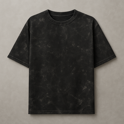 Men’s Black Oversized Acid Wash T-Shirt