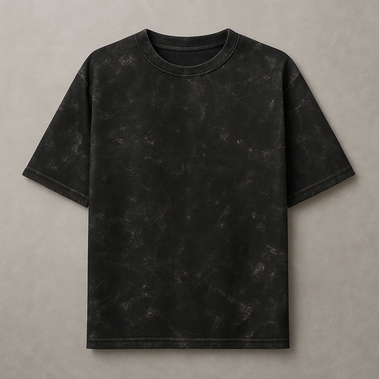 Men’s Black Oversized Acid Wash T-Shirt